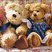 Оригинал схемы вышивки «семья медведей» (№709682)