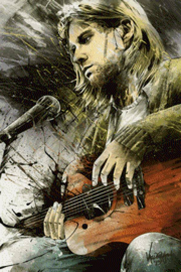 Курт Кобейн.Арт - курт кобейн, гитарист, музыка, рисунок, рок - предпросмотр