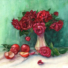 Схема вышивки «Натюрморт с розами»