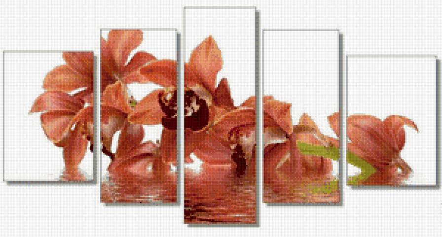 Полиптих Орхидея на воде - картина, цветы, орхидея, полиптих - предпросмотр