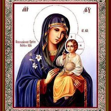 Оригинал схемы вышивки «Богородица с младенцем» (№714113)
