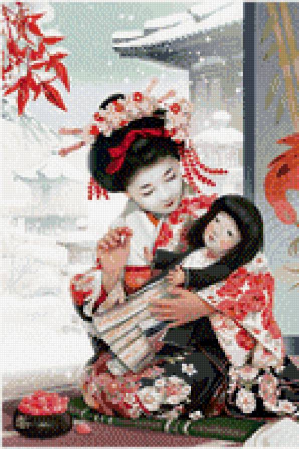 угощение куклы - восток, япония - предпросмотр