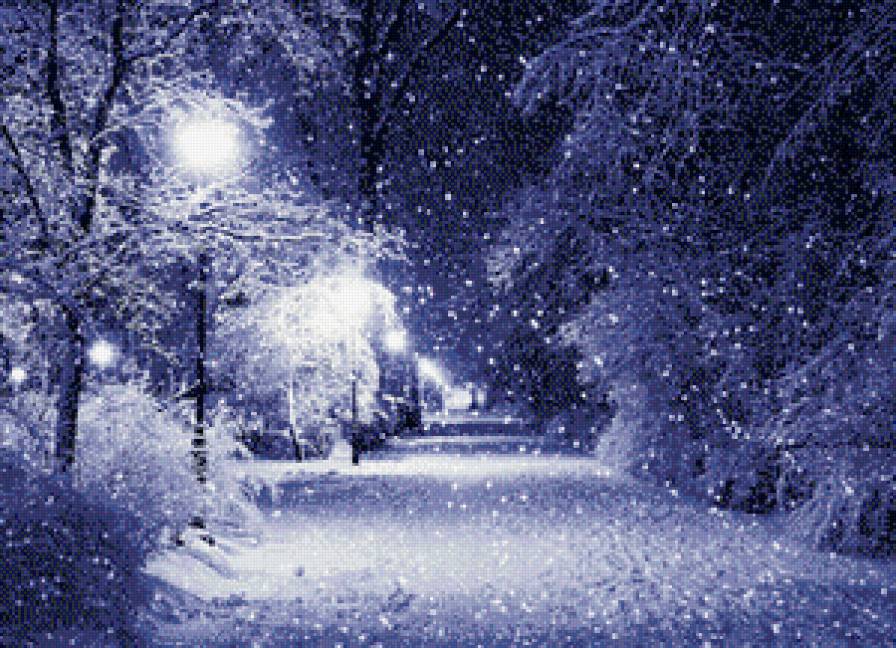 зима - улица, ночь, зима - предпросмотр