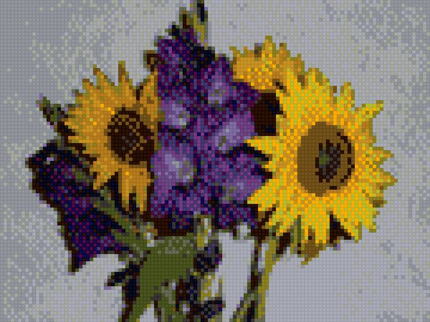 подарок лета - цветы, подсолнух, гладиолус - предпросмотр