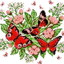 Оригинал схемы вышивки «Бабочки» (№717587)