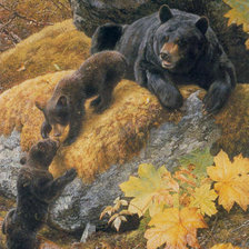 Оригинал схемы вышивки «медвежья семья» (№718697)