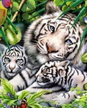 Оригинал схемы вышивки «тигриная семья» (№718702)