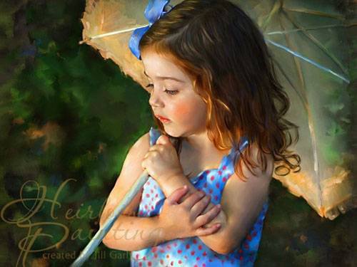 Девочка с зонтиком - малышка, девочка, дети - оригинал