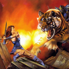 Девушка и тигр