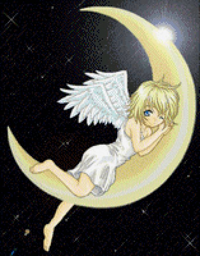 Ангелочек на луне - ангел - предпросмотр