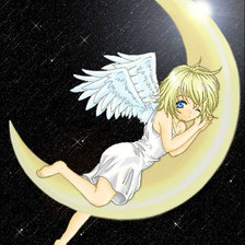 Схема вышивки «Ангелочек на луне»