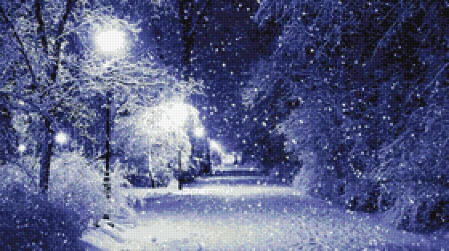 Снежная зима) - вечер, красота, зима, природа - предпросмотр