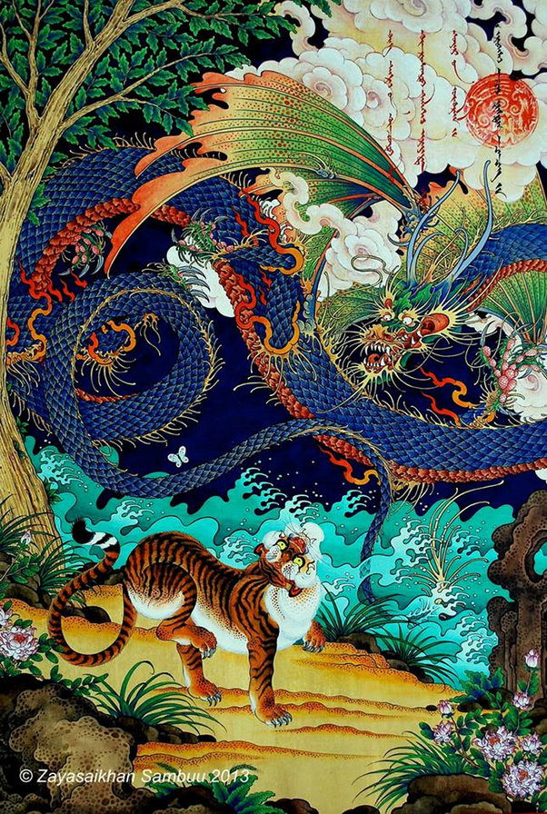 ГОБИ, В царстве синего дракона - тигр, дракон, китай, картины - оригинал