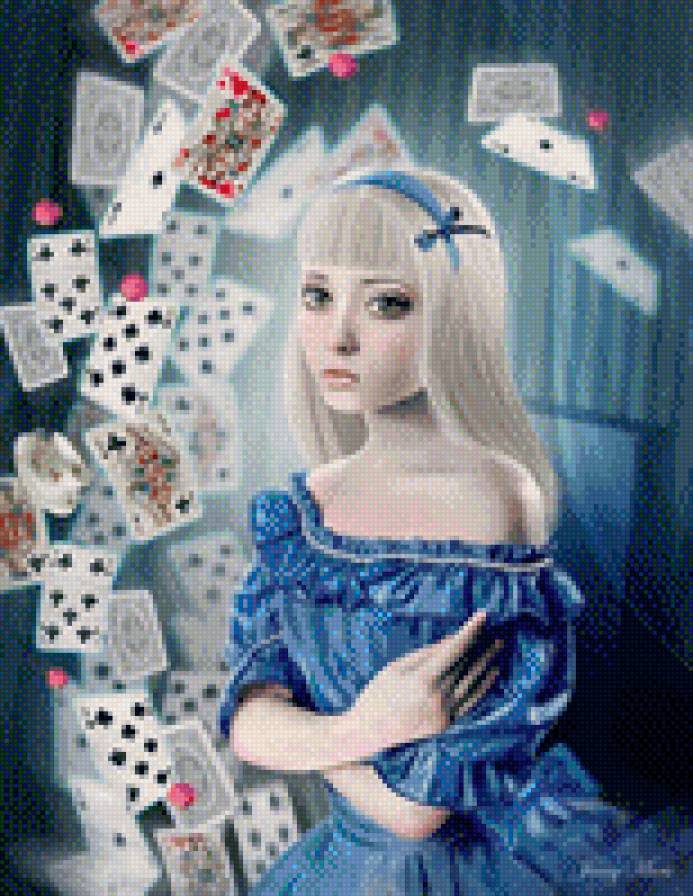 Алиса - страна чудес, карты, девушка - предпросмотр