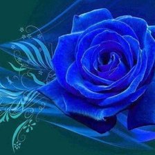 Оригинал схемы вышивки «Синяя роза» (№725661)