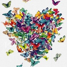 Оригинал схемы вышивки «сердце из бабочек» (№726668)