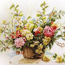 Оригинал схемы вышивки «розы и жасмин» (№727430)