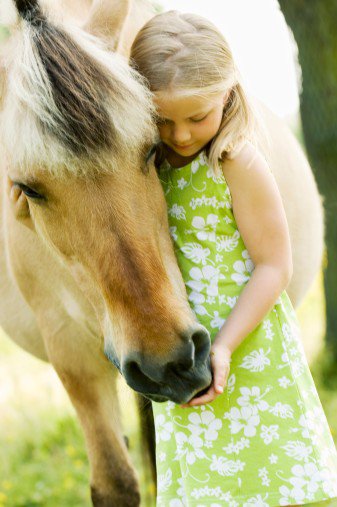 Девочка и лошадь - лошадь, дружба, нежность, ребенок, девочка - оригинал