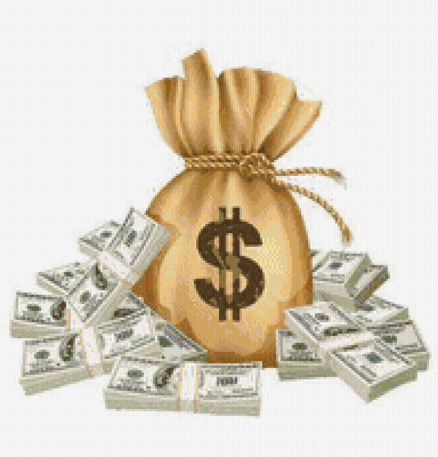 Деньги - доллары, мешок с деньгами - предпросмотр