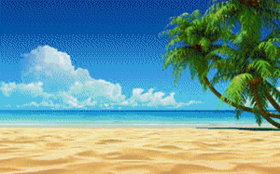 пальмы - пляж, море - предпросмотр
