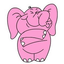 Оригинал схемы вышивки «розовый слоник» (№735097)