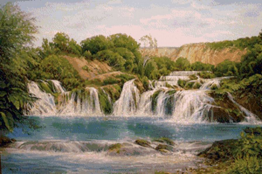 водопад - природа, водопад, пейзаж - предпросмотр
