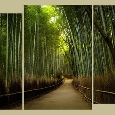 Схема вышивки «бамбуковая перспектива целиком (триптих)»
