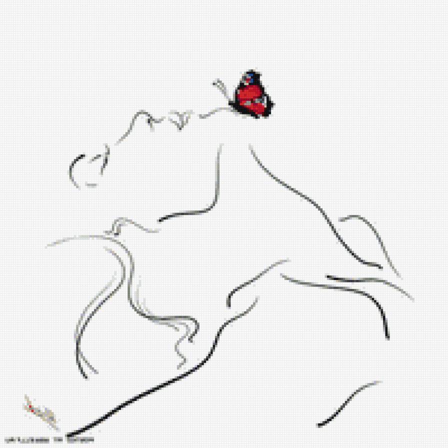 Девушка с бабочкой - девушка, бабочка - предпросмотр