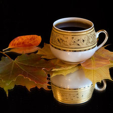 Оригинал схемы вышивки «Осенний натюрморт с кофе» (№736741)