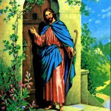 Оригинал схемы вышивки «иисус стучит в дверь» (№736940)