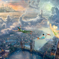 Оригинал схемы вышивки «"Tinker Bell and Peter Pan Fly to Neverland"» (№737371)