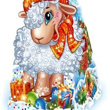 Оригинал схемы вышивки «Новогодняя овечка  2015г» (№740558)