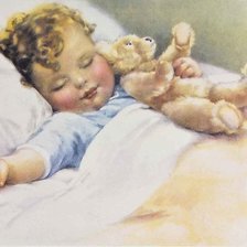 Оригинал схемы вышивки «спящий ребенок» (№740572)
