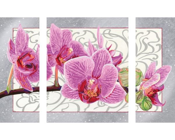 триптих "орхидеи" - орхидеи, цветы - оригинал