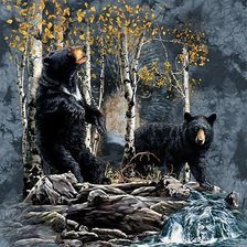 Схема вышивки «Черные медведи»