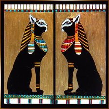 Оригинал схемы вышивки «египетские кошки» (№742203)