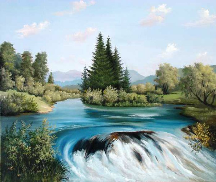 Природа - пейзаж, река, природа - оригинал