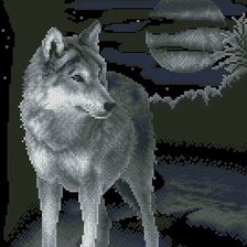 Оригинал схемы вышивки «Волк» (№742525)