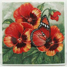 Схема вышивки «бабочка на цветах»