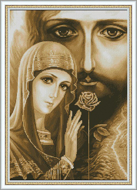 Исус с Божьей матерью - икона - оригинал