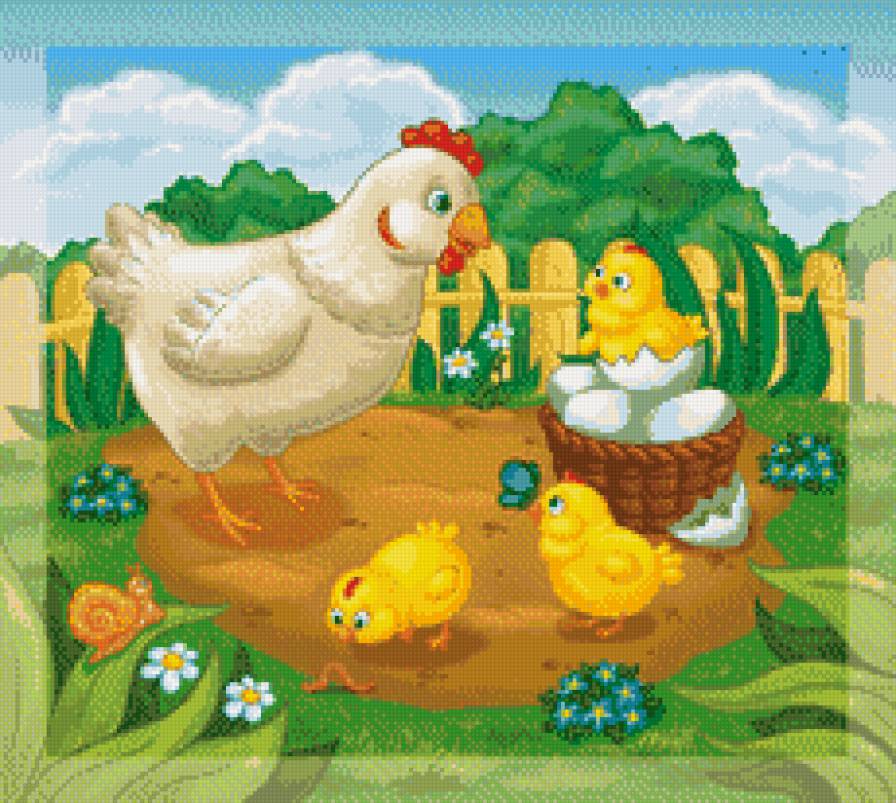 курочка - птицы, подушка, цыплята, му, цыпленок, детям, курица, хозяйство, детская - предпросмотр
