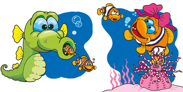 морская тематика - детям, рыбка, мультяшки, море, детская, рыбки, детское, мультик - оригинал