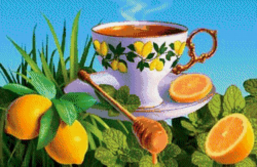 чайчик - чай, мед, лимон, цитрус, на кухню, натюрморт, кухня - предпросмотр