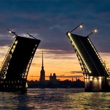 Схема вышивки «Разводной Мост в Санкт-Петербурге»