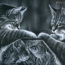 Оригинал схемы вышивки «Коты» (№747148)