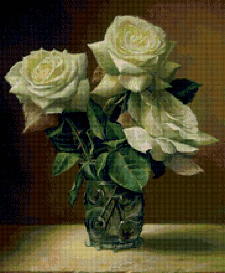 Белая роза - букет, цветок, роза, белая - предпросмотр
