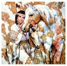 Оригинал схемы вышивки «Девушка и лошадь» (№749357)