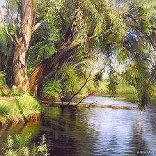 Оригинал схемы вышивки «реки,природа,пейзаж.деревья,вода» (№750646)