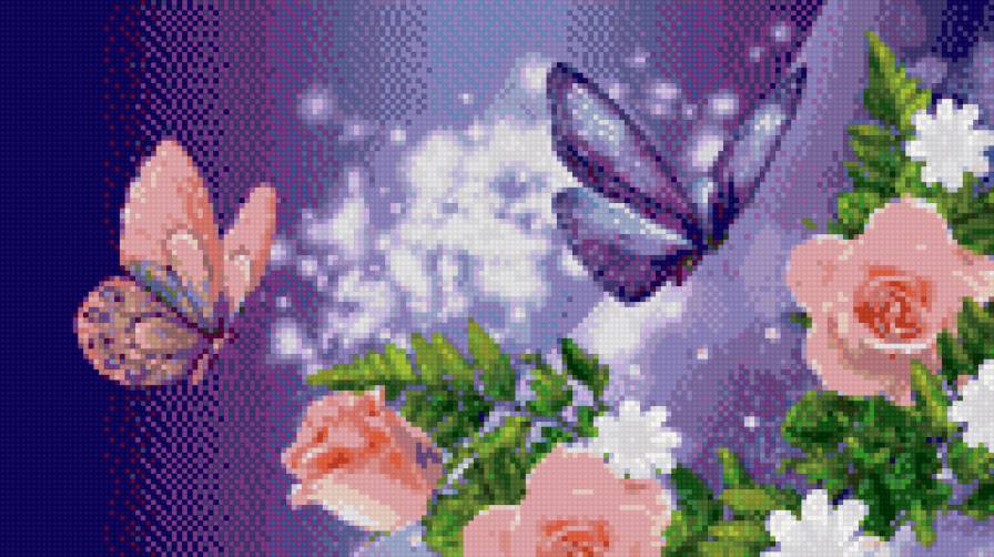 лори - бабочки цветы - предпросмотр