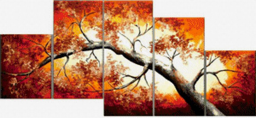 Триптих Осень - триптих, осень, дерево - предпросмотр